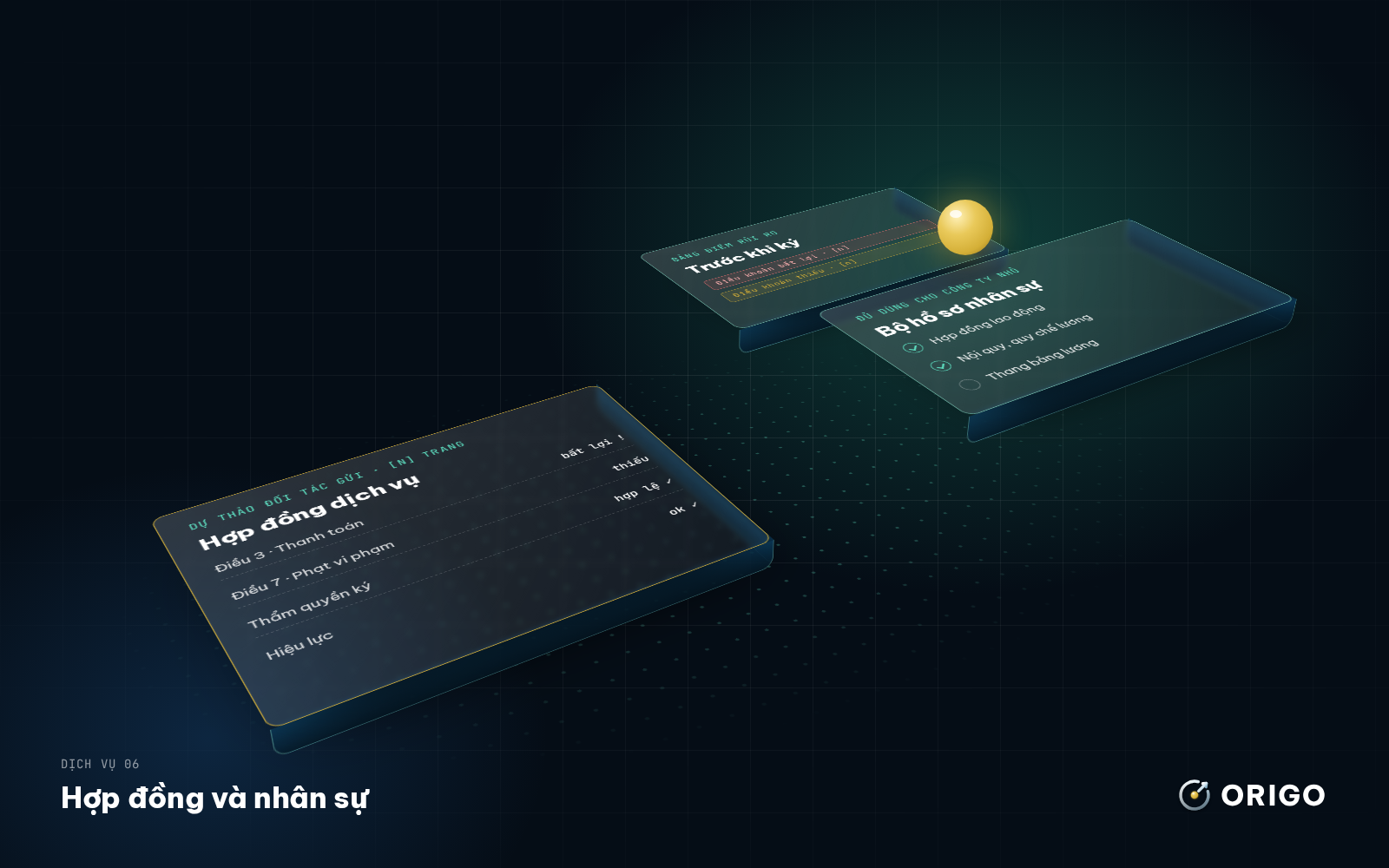 Hợp đồng và nhân sự – minh hoạ ORIGO